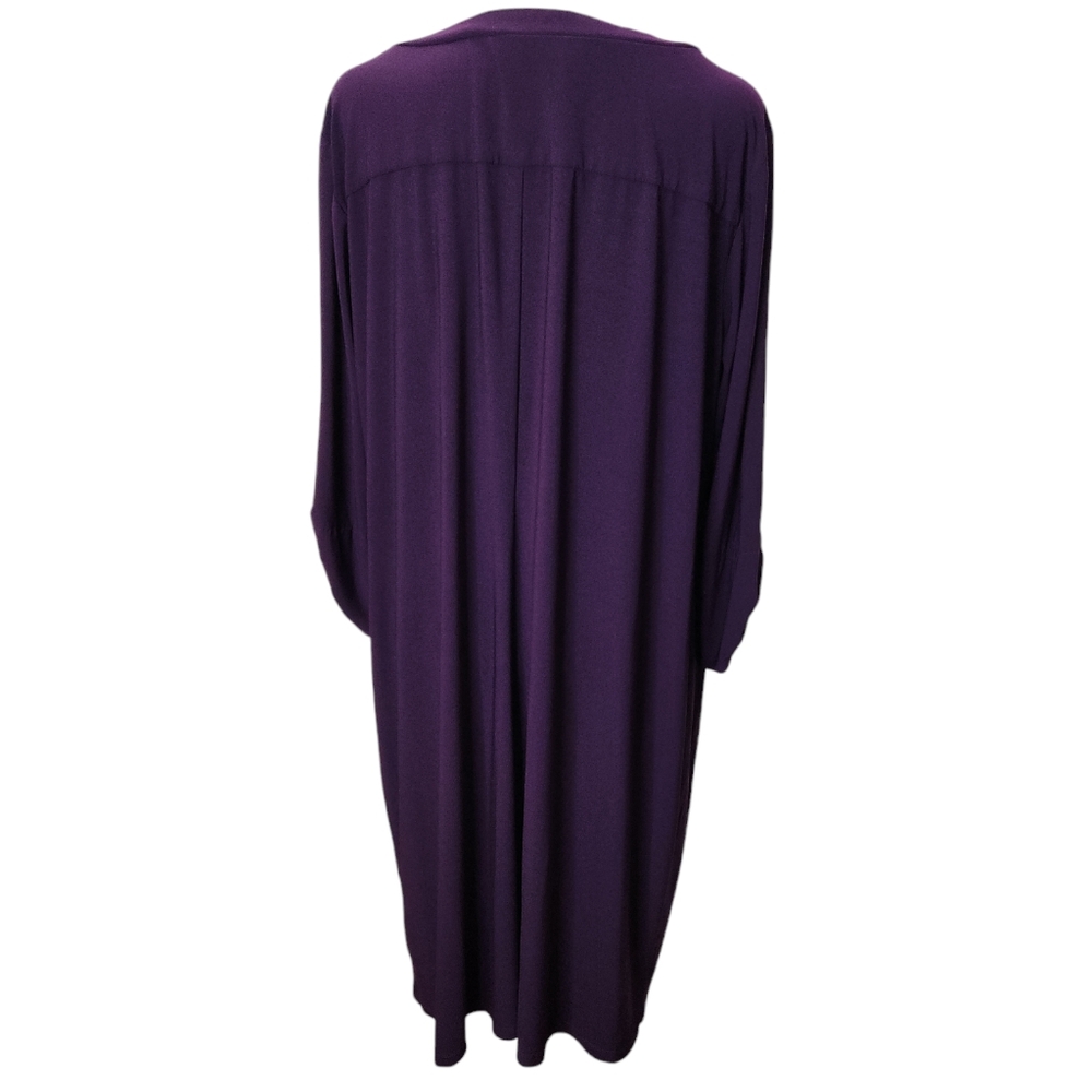 Emma & Michele‎ Eggplant Deep Purple Long Tunic Dress  Size 2X Plus - Picture 5 of 6